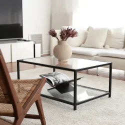 Astro Jurnal Masası Şəffaf Temperli Şüşə - Qara - 3