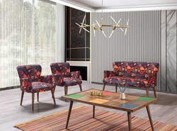 Asya 3lü Çay Seti Divan Kreslo Dəsti Çox Rəngli - Vistaso Concept (1)