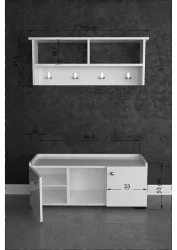 Asya Asılqanlı Dəhliz Dolabı - Ağ - 3