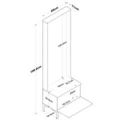 Atlas Dəhliz Dolabı - Cəviz/Ağ - Ravilla (1)