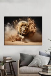 Avlanan Aslan Kətan Tablo - Markaev