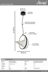 Siyah Boyalı Modern Çilçıraq LED Metal Pleksi 35cm - 2