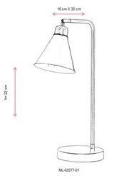 Eskitme Kaplama Masa Lampası E27 Metal 32x16cm - 3