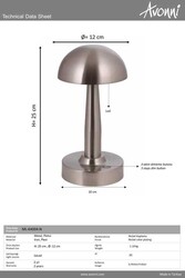 Nikel Kaplama Masa Lampası LED Metal Pleksi 12cm - 4