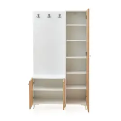 Aristo Güzgülü Dəhliz Dolabı - Meşe/Ağ - Arneto (1)