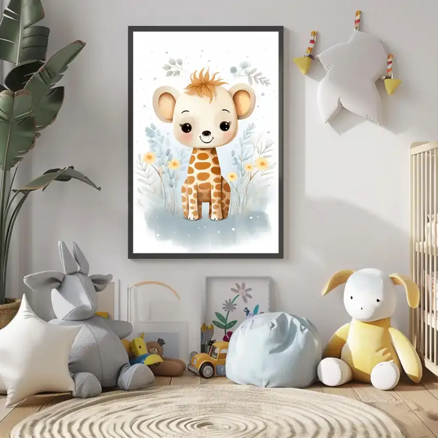 Baby Kids Giraffe Kətan Tablo TB2090 - 3