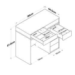 Bale Makiyaj Masası - Ağ - Ravilla (1)