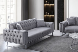 Barselona Üç Yerli Divan - Gri - Eymense (1)