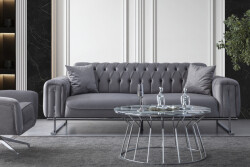 Barselona Üç Yerli Divan - Gri - Eymense