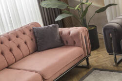 Barselona Üç Yerli Divan - Pembe - Eymense (1)