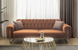 Barselona Üç Yerli Divan - Turuncu - Eymense