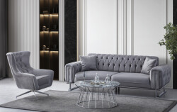 Barselona Divan Dəsti 3+1 - Gri - Eymense