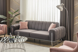 Barselona Yarma Üç Yerli Divan - Antrasit - Eymense