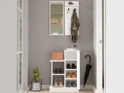 Bavalo Güzgülü Dəhliz Dolabı - Ağ - Modev (1)