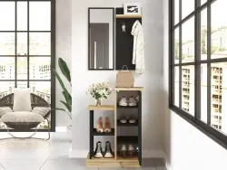 Bavalo Güzgülü Dəhliz Dolabı - Qara/Meşə - 3