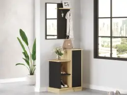 Bavalo Güzgülü Dəhliz Dolabı - Qara/Meşə - Modev (1)