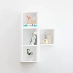 Begonya 3 Divar Rəfi - Ağ - Decoroom Collection (1)