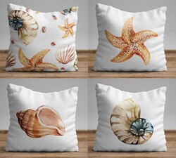 Bej Deniz Kabuğu Dörtlü Yastıq Üzü100 - Markaev