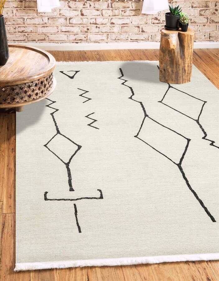 Bej Dörtgen İskandinav Kilim 006 - 2