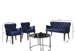 Belinda 3lü Çay Seti Divan Kreslo Dəsti Lacivert - Vistaso Concept (1)