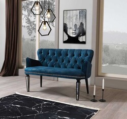 Belinda 3lü Çay Seti Divan Kreslo Dəsti Petrol Mavi - Vistaso Concept (1)