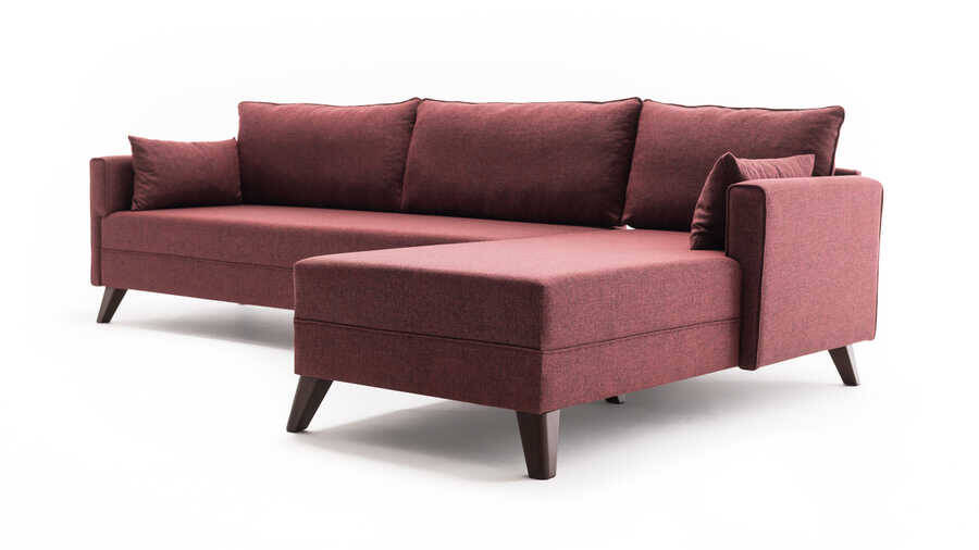 Bella Soft Künc Divan Bordo Sağ - 5