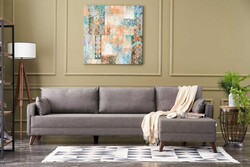 Bella Soft Künc Divan Kahverengi Sağ - Evdebiz