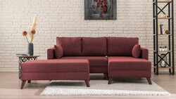 Bella Soft Mini Künc Divan Bordo Sağ - Evdebiz (1)