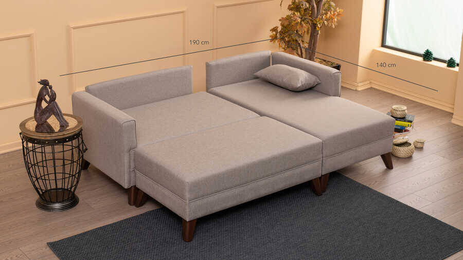 Bella Soft Mini Künc Divan Krem Sağ - 5