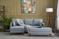 Bella Soft Mini Künc Divan Mavi Sol - Evdebiz