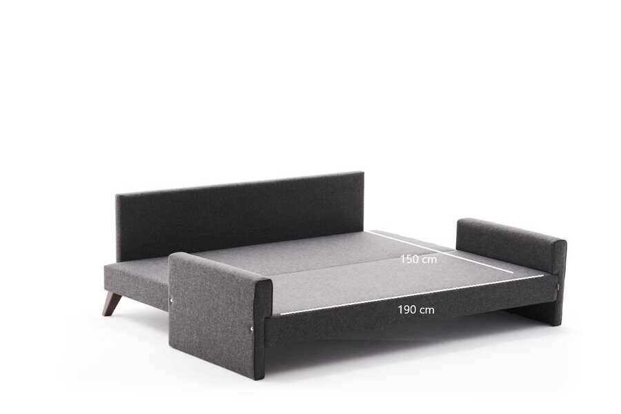 Bella Soft Yataqlı Açılan Üçyerli Divan Antrasit - 7