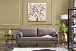 Bella Soft Yataqlı Açılan Üçyerli Divan Kahverengi - Evdebiz