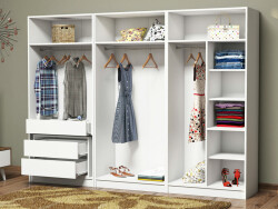 Benia Kupe Dolab 6 Qapılı - Ağ - Modev