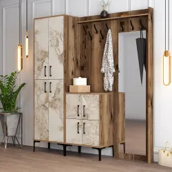 Berlin Abc Dəhliz Dolabı - Cəviz/Ağ Mərmər - 3
