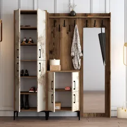 Berlin Abc Dəhliz Dolabı - Cəviz/Ağ Mərmər - Modev (1)