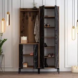 Berlin Ba Dəhliz Dolabı - Cəviz/Qara Mərmər - Modev (1)