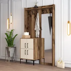 Berlin Bc Dəhliz Dolabı - Cəviz/Krem - Modev (1)