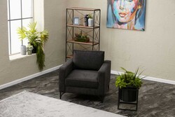 Berlin Serisi Kreslo Antrasit Siyah - Evdebiz