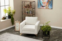 Berlin Serisi Kreslo Krem Gold - Evdebiz (1)