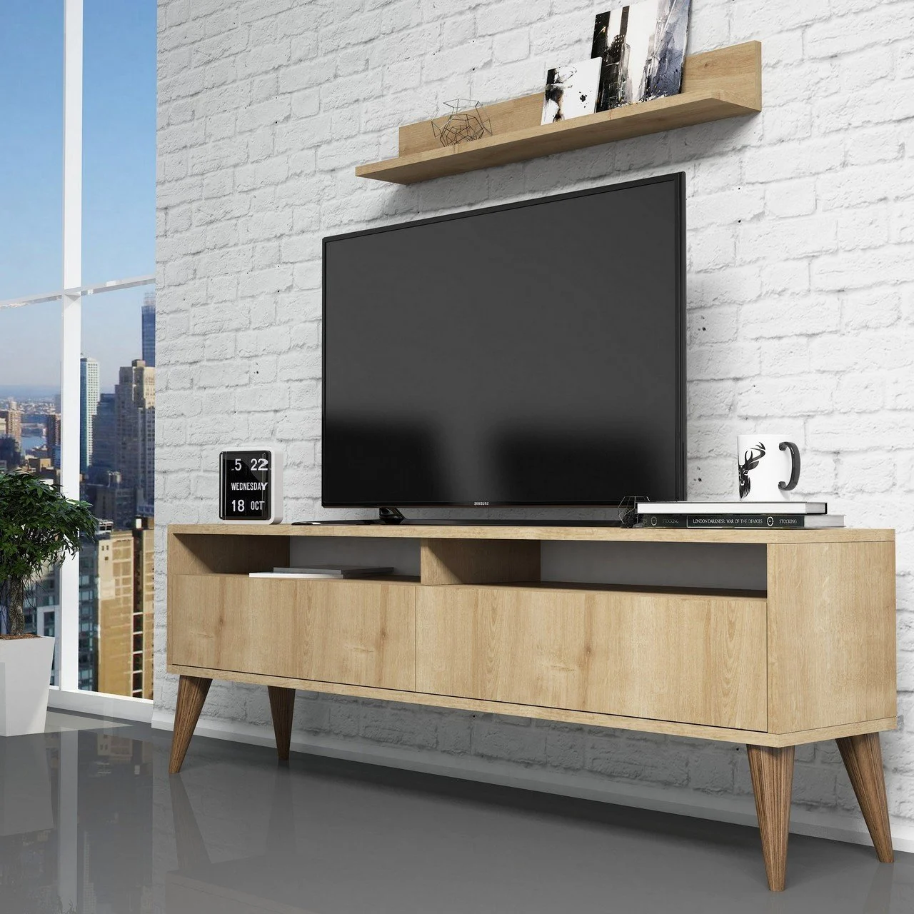 Best Tv Stend Divar Rəfli - Meşə - 2