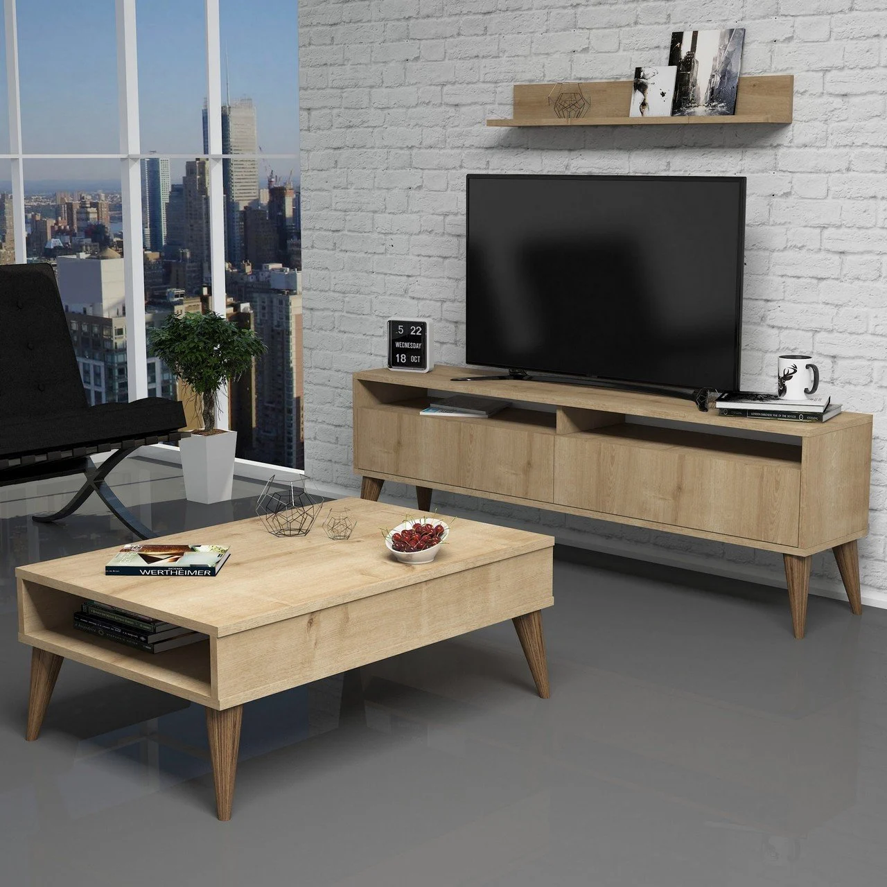 Best Tv Stend Və Jurnal Masa Dəsti - Meşe 