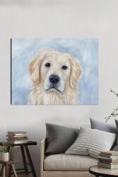Beyaz Köpek Kətan Tablo - Markaev
