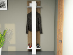 Birkan Dəhliz Dolabı - Ağ/Cəviz - Modev (1)