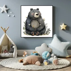 Black Bear Toy Kvadrat Kətan Tablo TB2138 - 1