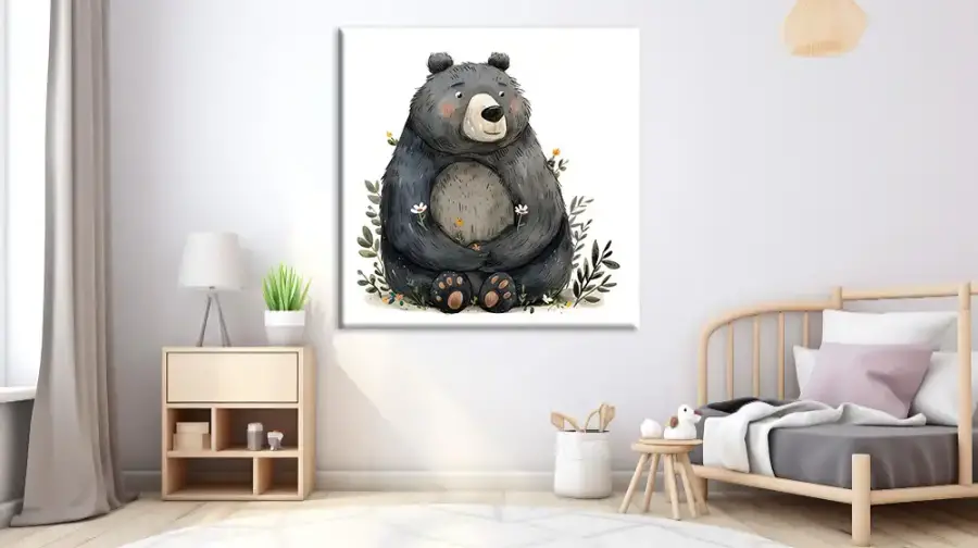 Black Bear Toy Kvadrat Kətan Tablo TB2138 - 2