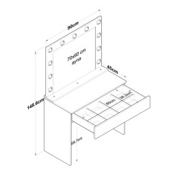 Blanca Makiyaj Masası - Ağ - Ravilla (1)