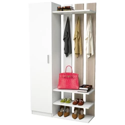 Bohem Dəhliz Dolabı - Ağ/Meşə - Decoroom Collection (1)