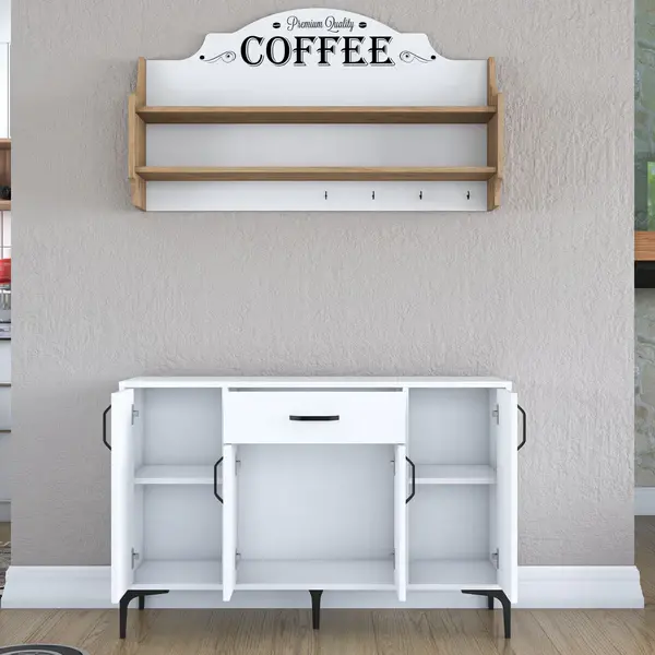 Bona Model Çox Məqsədli Dolab - Ağ/Meşə - 6