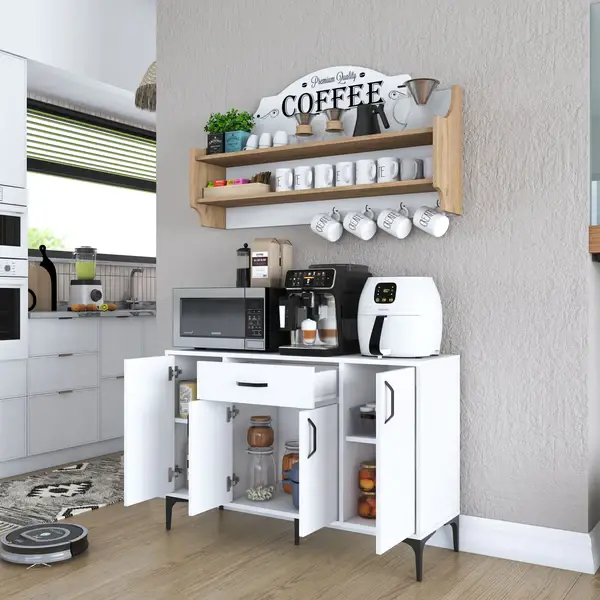 Bona Model Çox Məqsədli Dolab - Ağ/Meşə - 9
