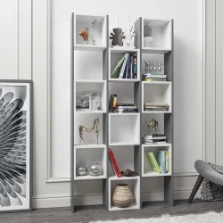 Borneo Kitab Rəfi - Ağ/Antrasit - Decoroom Collection (1)